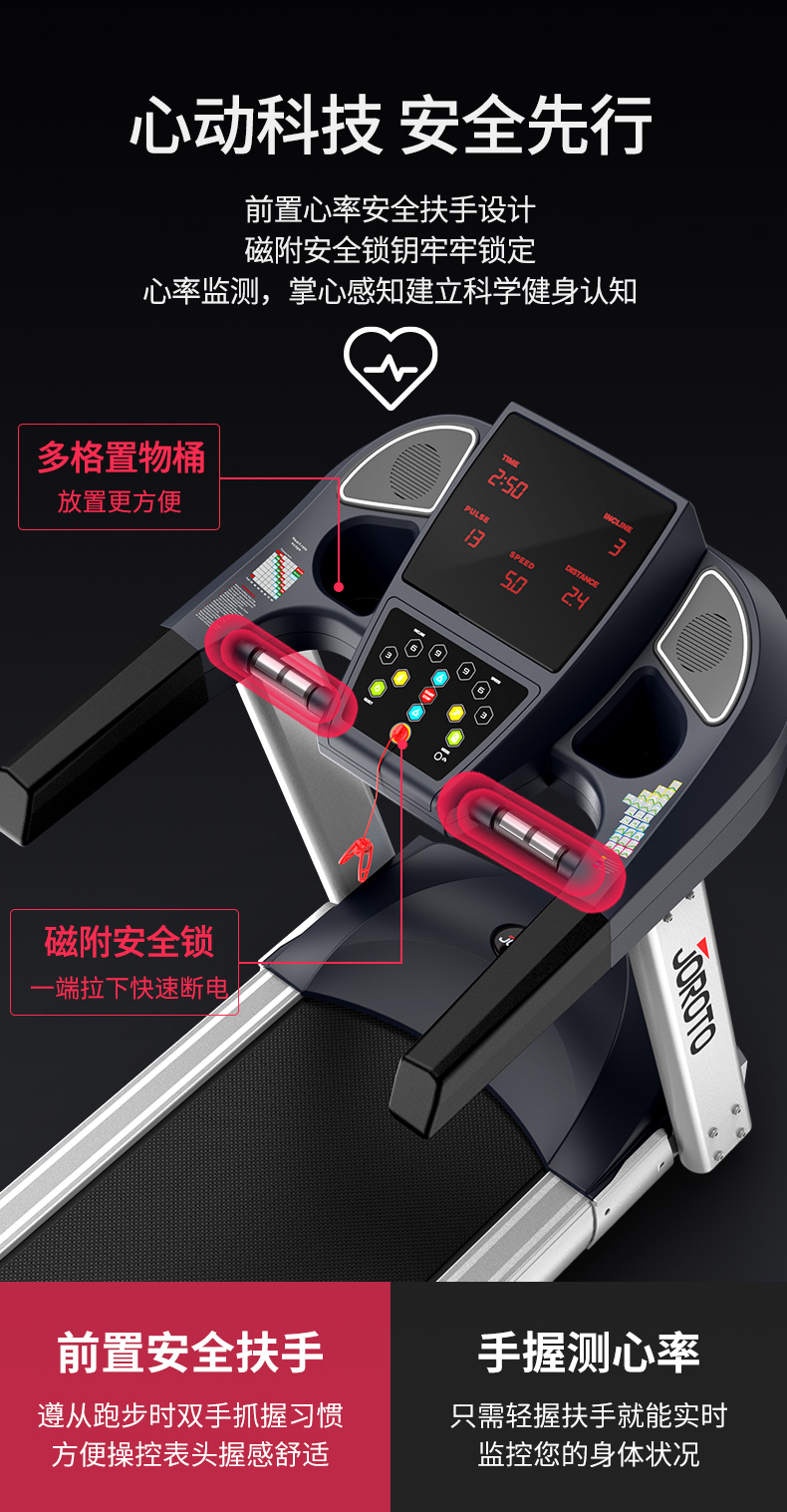 美国JOROTO-M90商用静音跑步机健身房专用(图15)