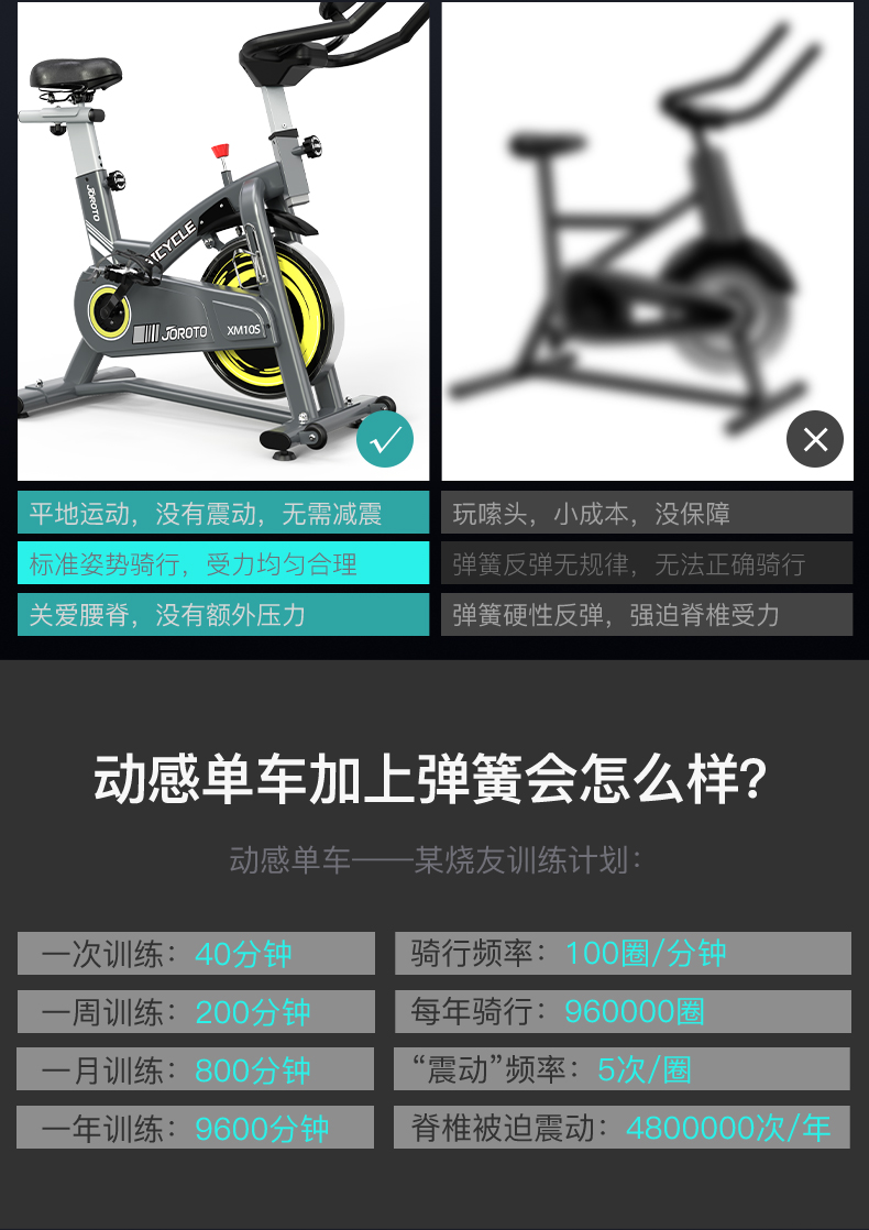 美国JOROTO品牌 磁控动感单车家用智能健身车室内自行车有氧运动健身器材 xm10S 海外同款(图6)
